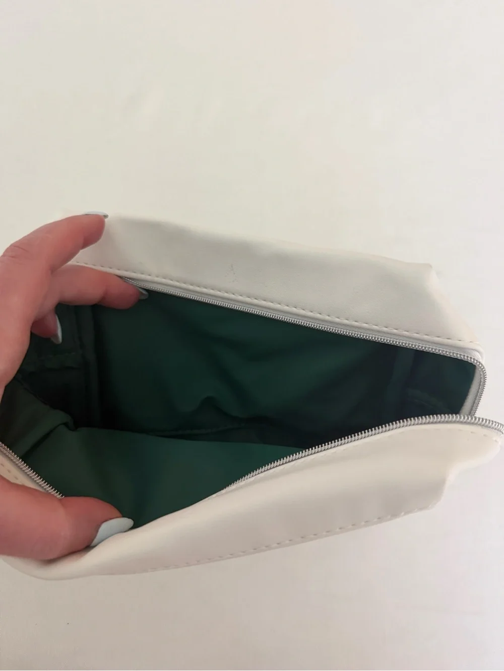 OSEA Cream Vegan Leather Cosmetic Pouch